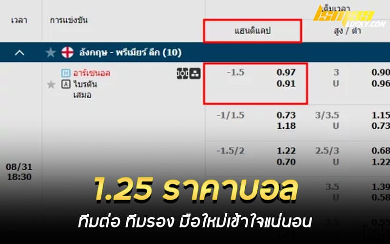 1.25 ราคาบอล